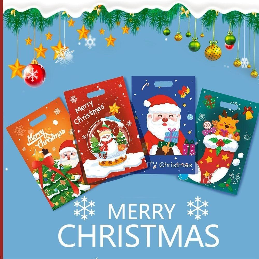 50Pcs PP Christmas Candy Bag Cartoon Style Christmas Gift Bag Christmas Party