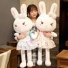 Милая кукла-кролик в цветочном платье, плюшевая игрушка, кукла-девочка, спящая и держащая тряпичная кукла большого размера, супер мягкая