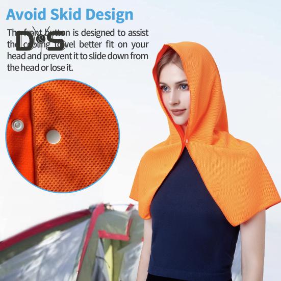 Охлаждающий капюшон с застежкой на пуговицы, УФ-защитное полотенце, быстросохнущее, портативное, унисекс, для спортзала