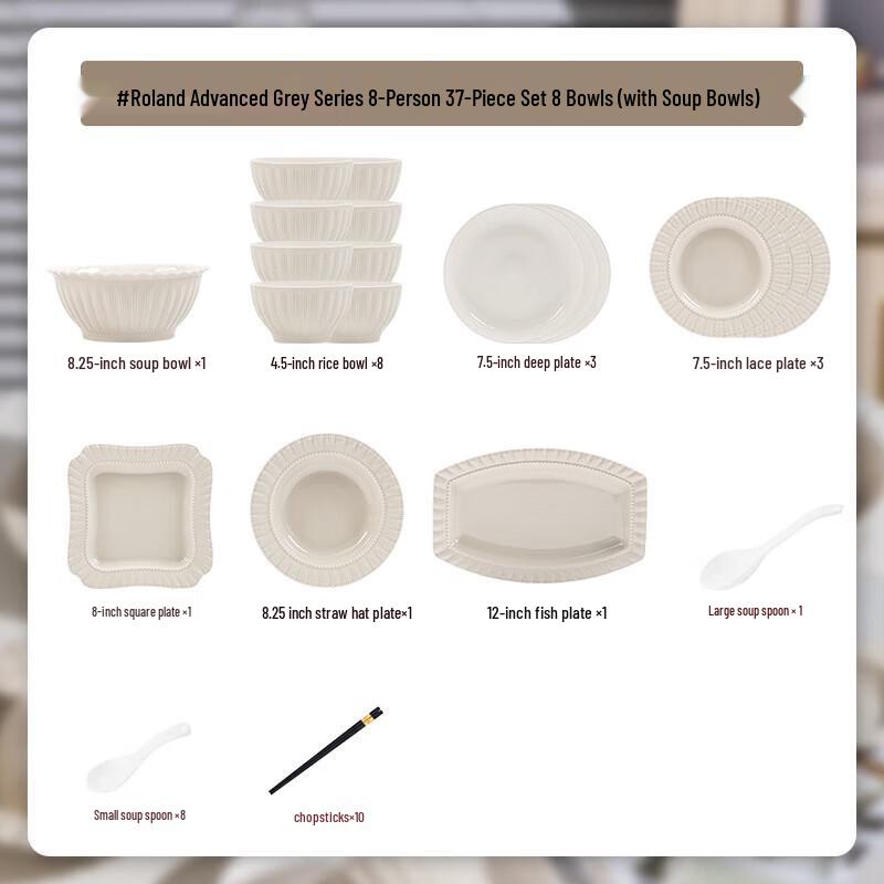 Moderanka 45-Piece Nordic Ceramic Dinnerware Set