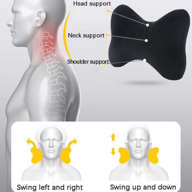 Car Neck Pillows Both Side Front Headrest For Head Pain Relief Filled Memory Cotton Universal Cars Pillow Auto Interior Supplies