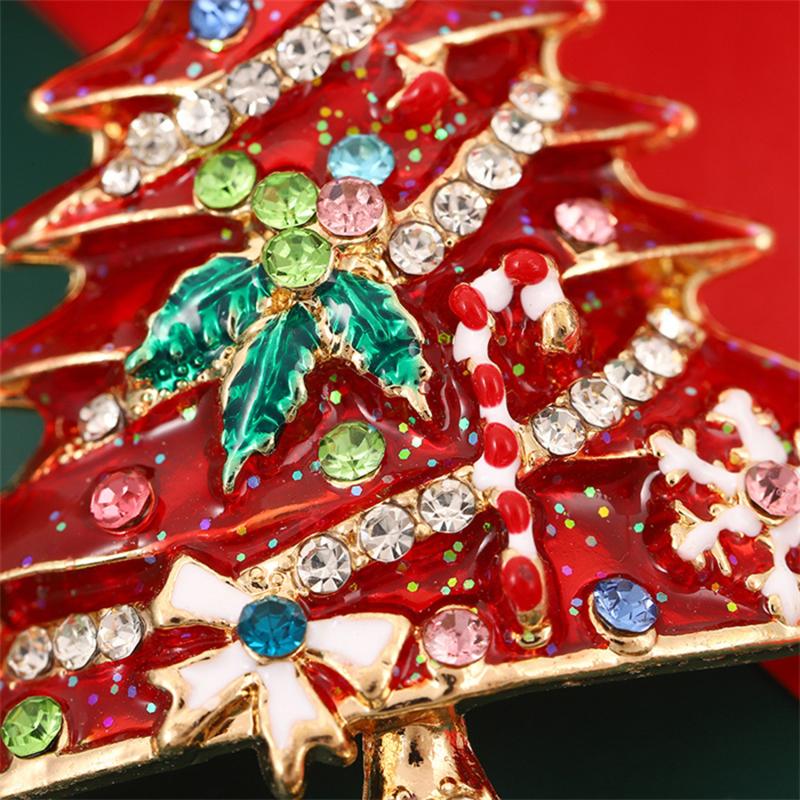 1PC Christmas Brooch, Christmas Tree Drip Oil Brooch Autumn and Winter Sweater Accessories Christmas Clothing Accessories