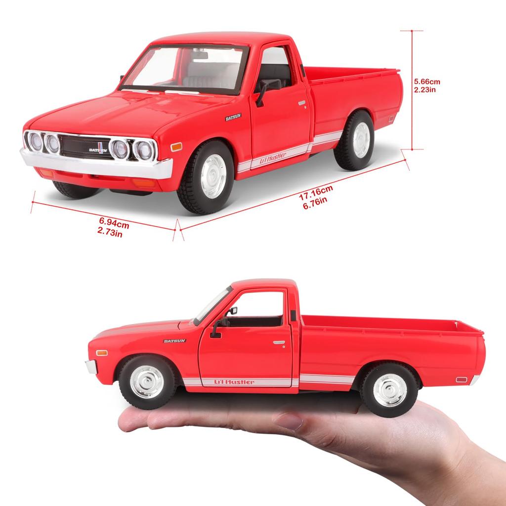 Maisto Scale Diecast Model Car of the Datsun 620 Pickup Finished Model 1/24 (Red) - (Product Code 31522)