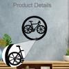 12inch Bike Silhouette Wall Hanging Art Round Sturdy (No Nails Needed) for Bedroom Decor Accessories
