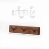 Solid Wood Wall Mounted Coat Hook Rack, Natural Beech Black Walnut Wooden Hook Rail, No-Drill Adhesive Hooks For Entryway Bedroom Bathroom