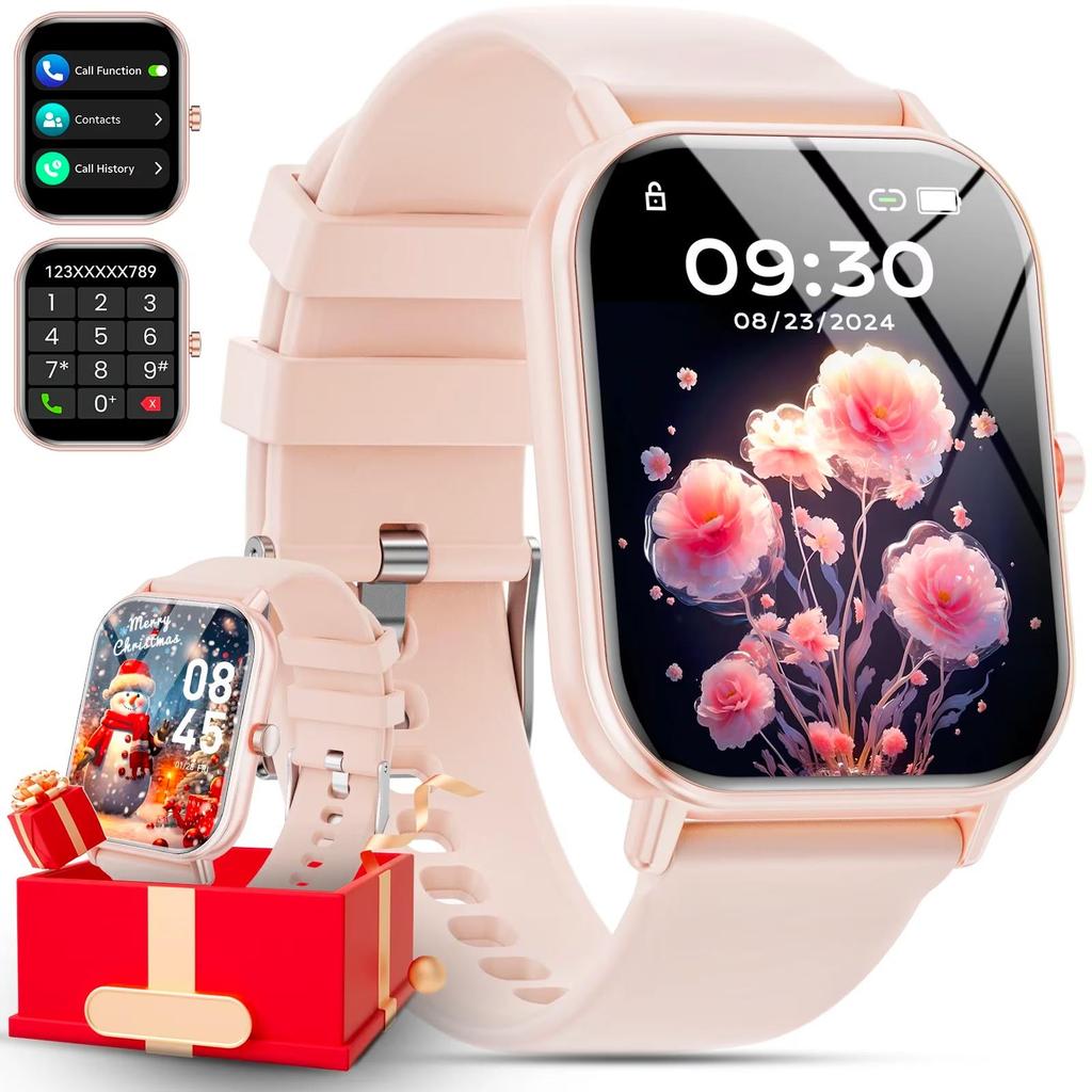 2025 Мужские и женские умные часы 1,85 дюйма со 100 спортивными режимами/напоминанием о сообщениях, водонепроницаемый фитнес-трекер IP67 для устройств Android iPhone