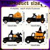 32pcs Halloween Wooden Craft Set - Unpainted Pumpkin & Truck Cutouts for DIY Art, Carved Tags & Hanging Decorations