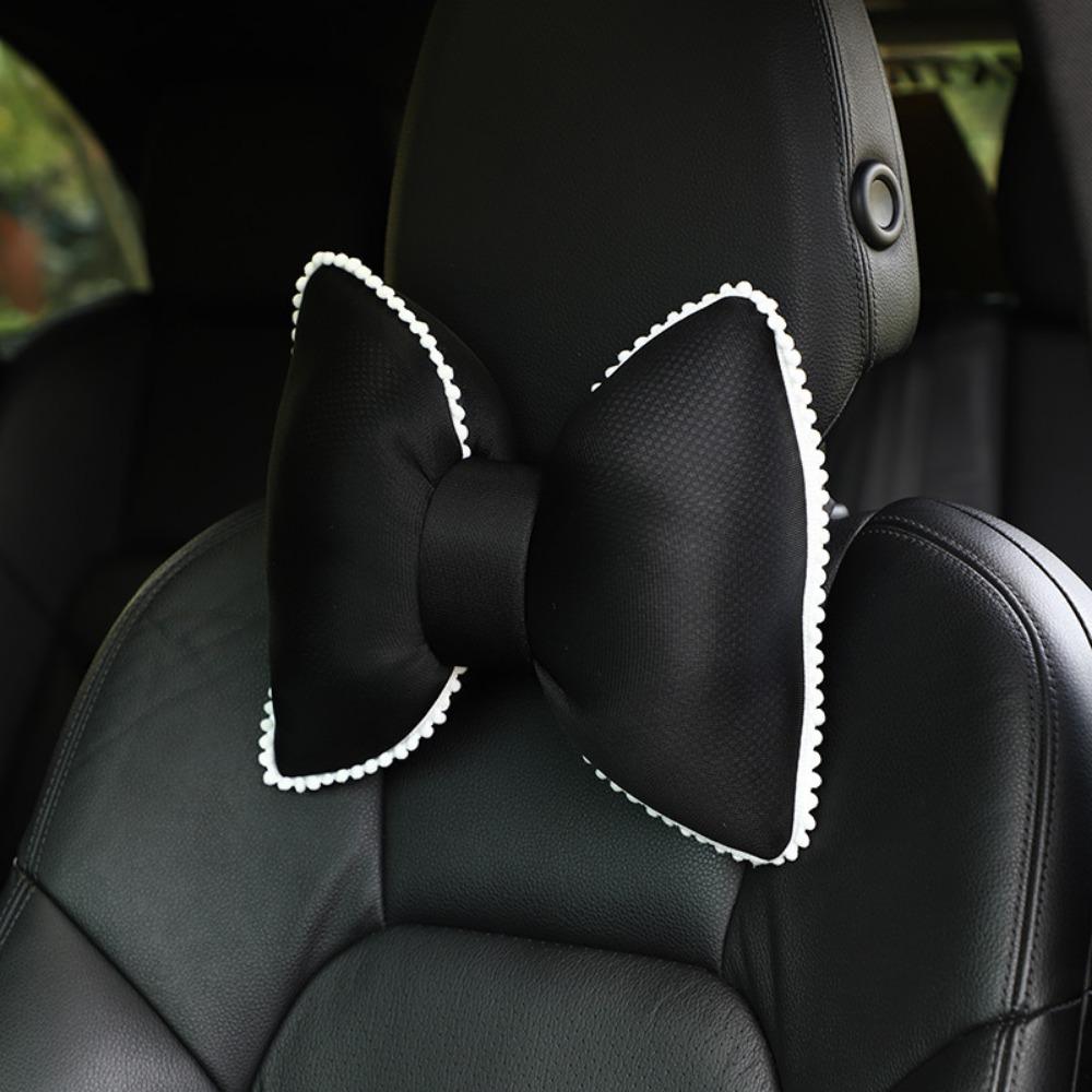 Подушка для поясницы с бантиком на подголовник автомобиля против усталости, автомобильные подушки для поясницы, аксессуары для интерьера автомобиля