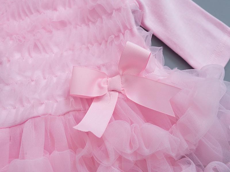 Платье с длинными рукавами для маленьких девочек, бальное платье с оборками, кружевные платья, повязка на голову, детская одежда принцессы для девочек