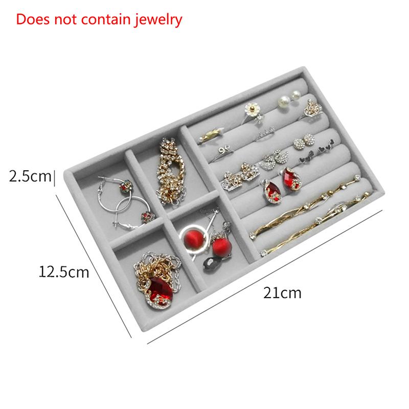 1 шт. Модный портативный бархатный органайзер для ювелирных изделий, поднос для колец, ожерелий, ящик для хранения, витрина для ювелирных изделий, ящик для хранения