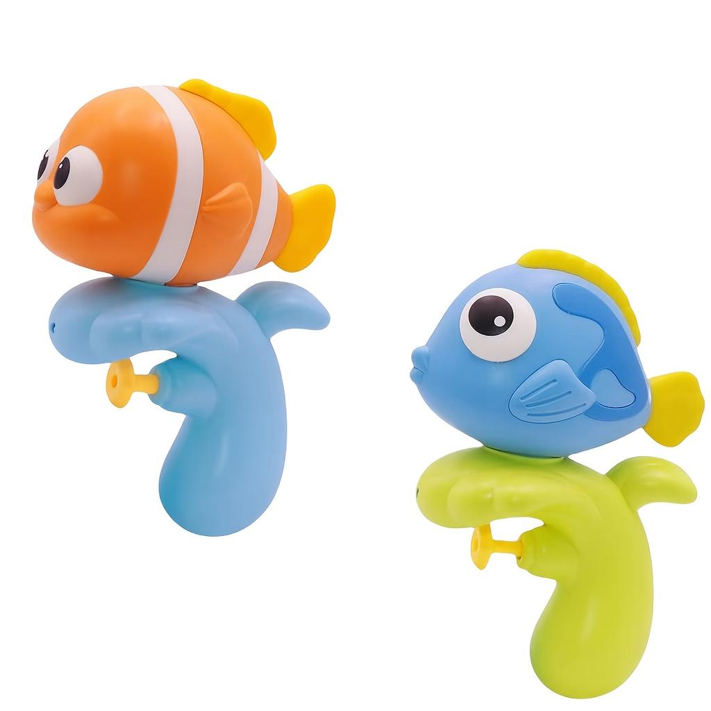 Красочный Подростковый Мультяшный Водяной Пистолет в Стиле Морских Животных Синий, Желтый Дизайн Рыбы, Новый Набор Игрушек для Бассейна и Пляжа, Подходит для Образовательного Досуга,