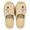 Senko Sway Slippers, One Size Fits All, Beige, Floral Embroidery, Washable, Toilet Slippers, 61662
