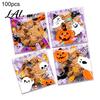 Self Adhesive Treat Bags 100 Pcs Small Halloween Bags Seal Clear Candy Dessert Snack Cookie Trick or Party Favors for Holiday Cute Cartoon Pouches