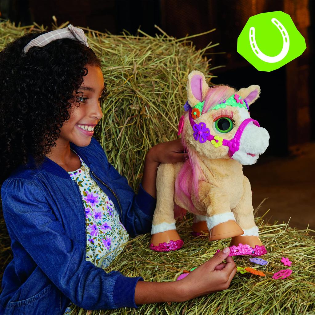 Hasbro Меховая настоящая модная пони корица животное электрическая мягкая игрушка 14 дюймов интерактивная игрушка реагирует более чем 80 голосами и комбинациями движений