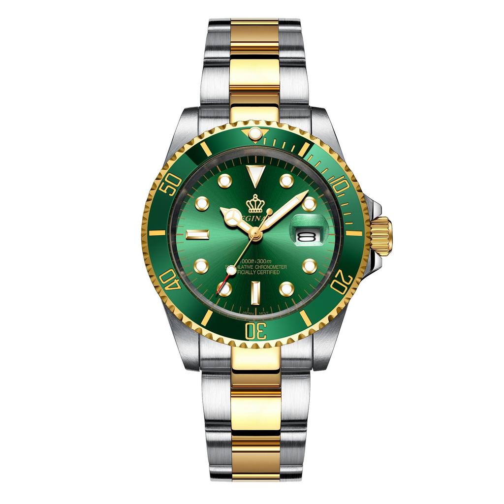 Мужские зеленые часы Submariner Date из нержавеющей стали – Высококлассный минимализм, Водонепроницаемые, Вращающийся безель, Спортивный дизайн для студентов