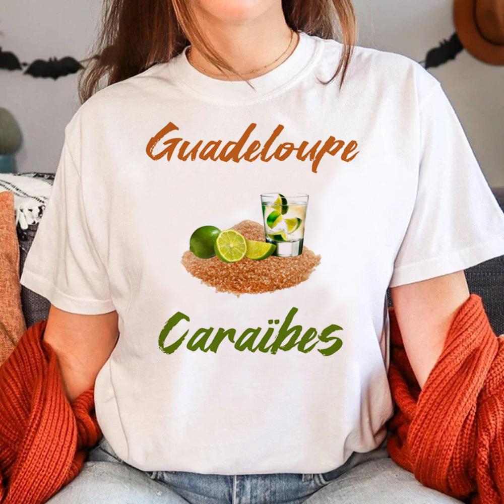 Guadeloupe Top Women Y2K Streetwear T Shirt Female 2000s Clothing