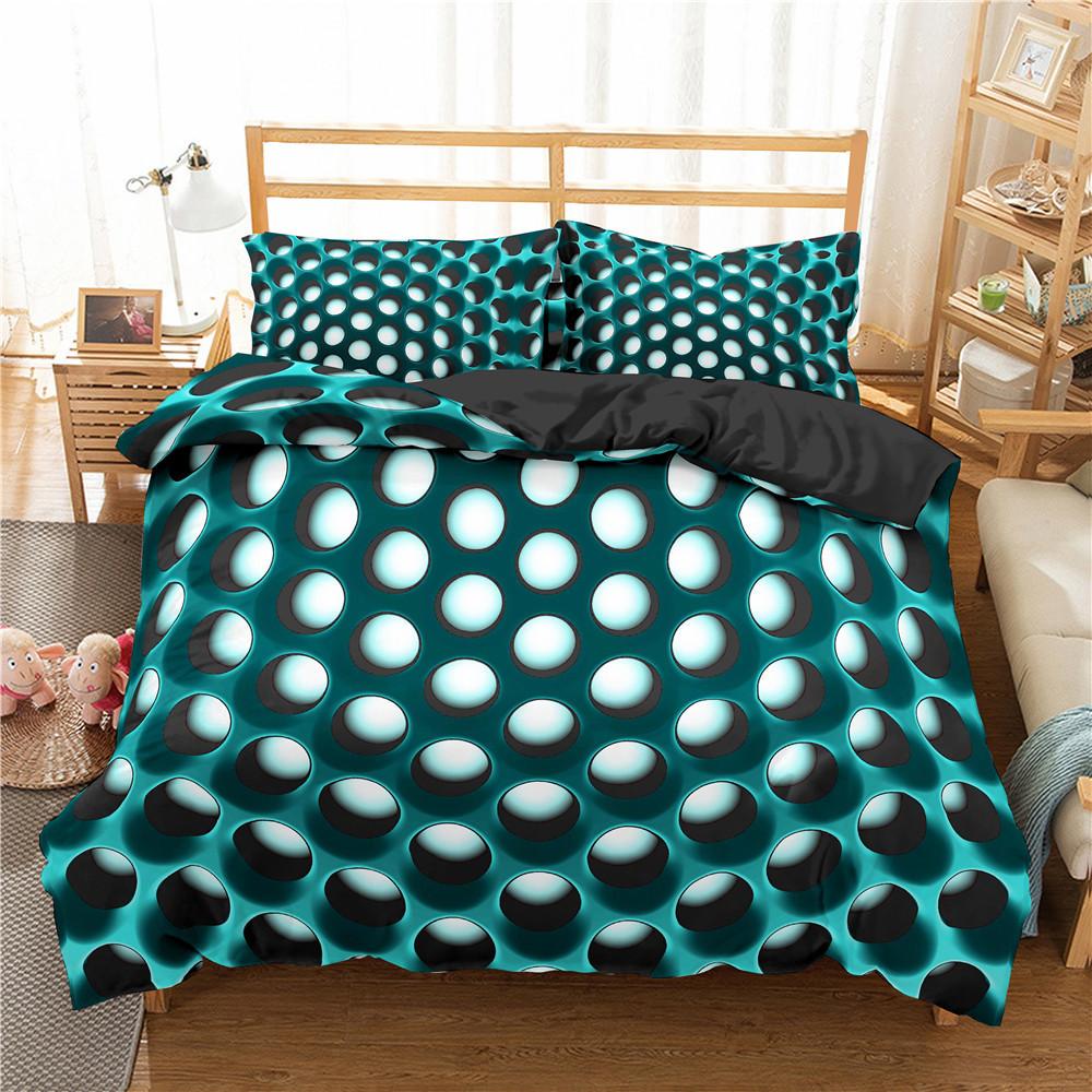 Honeycomb Duvet Cover Set Pink Geometry 3D Printed Bedding Set Polyester Cool Style Double Queen King Quilt Cover For Boys Adult