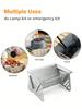 Leeseph Portable Charcoal Grill, Small BBQ Grill Stainless Steel Camping Fire Pit for Camping Patio Outdoor Detachable Grill