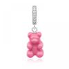         Nostalgia Bear Candy Pink Pave Connector Silver                           
