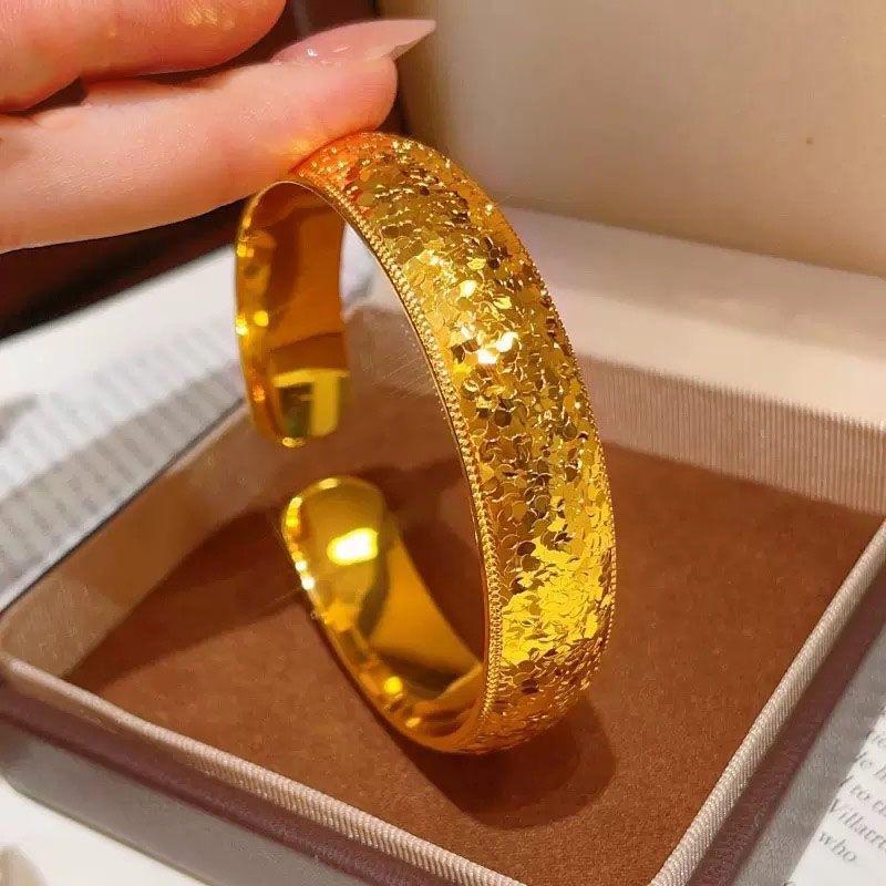 Exploding Crushed Ice Wide Tire Opening Bracelet for Women, Light Luxury and High-end Bracelet Accessories