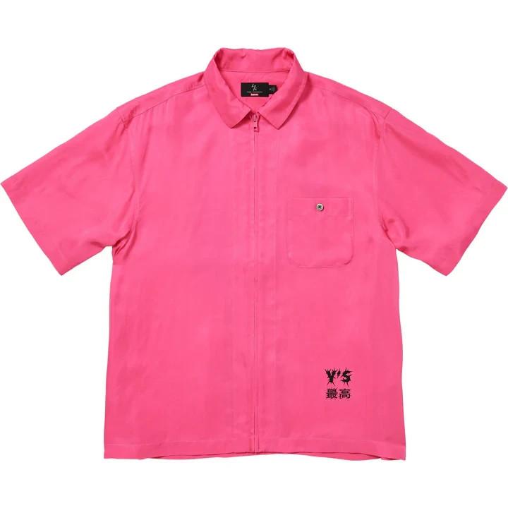 Supreme Y's by Yohji Yamamoto Silk Zip Up S/S Shirt Fuchsia