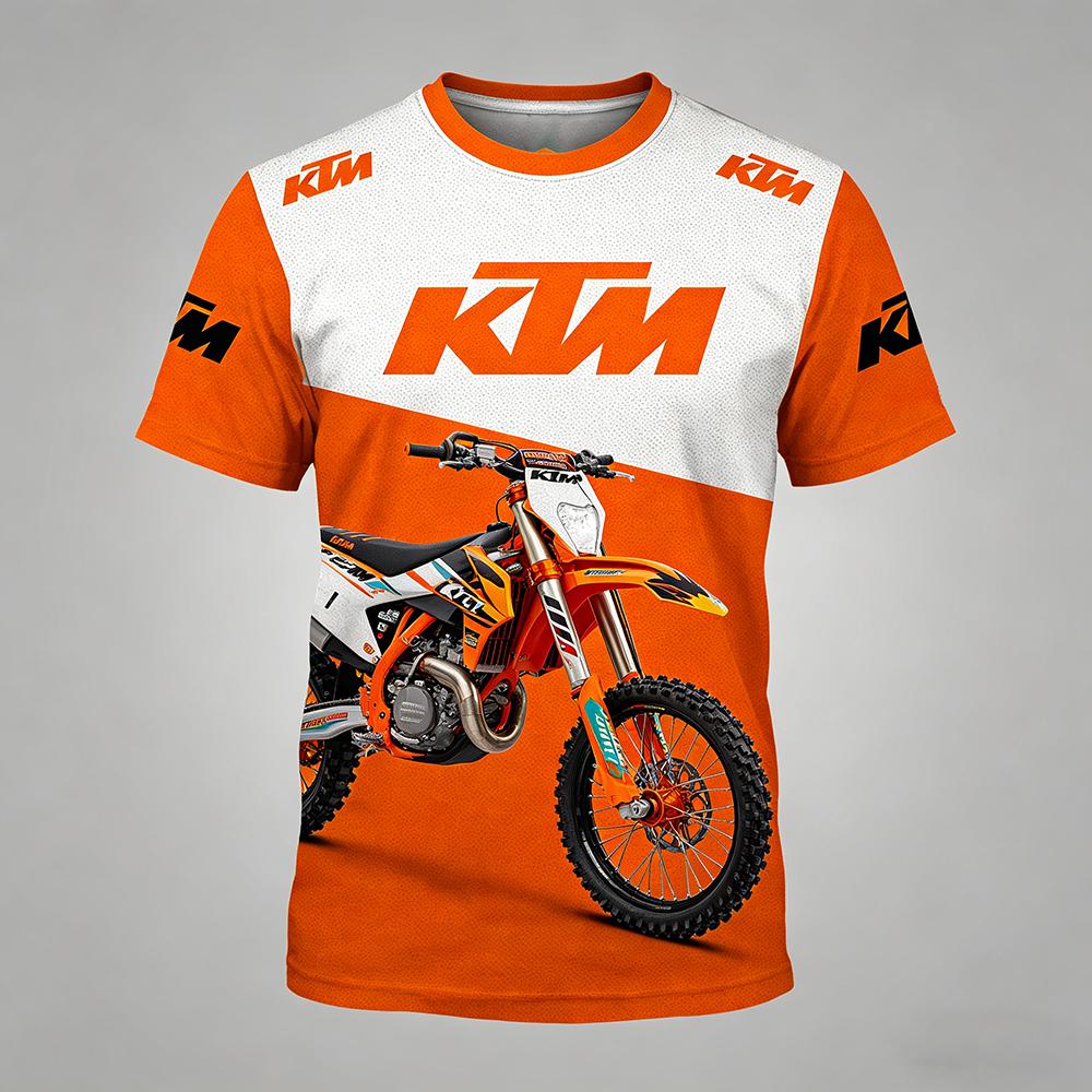 KTM Мужская футболка с 3D-принтом гоночной команды, летняя, с коротким рукавом, Формула-1, мотоспорт, спортивная футболка, повседневная уличная одежда, топ