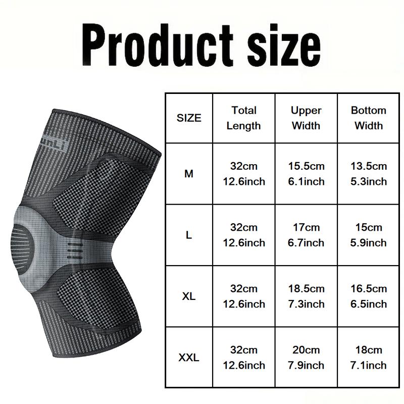 Premium Sports Knee Brace With Silicone Spring Support - Ideal For Running, Fitness & Basketball - Breathable Nylon