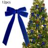 12 шт. Бархатные банты, украшения для рождественской елки, розовые большие бархатные банты, верхушка для рождественской елки, гирлянда, украшение, деревенские бархатные банты для венка
