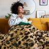 HOMORE Пушистое леопардовое одеяло, Плюшевые пледы с принтом гепарда, Мягкий искусственный мех, Покрывало для кровати, Декоративное для дивана, кресла, дивана, Стирка и легкий вес,