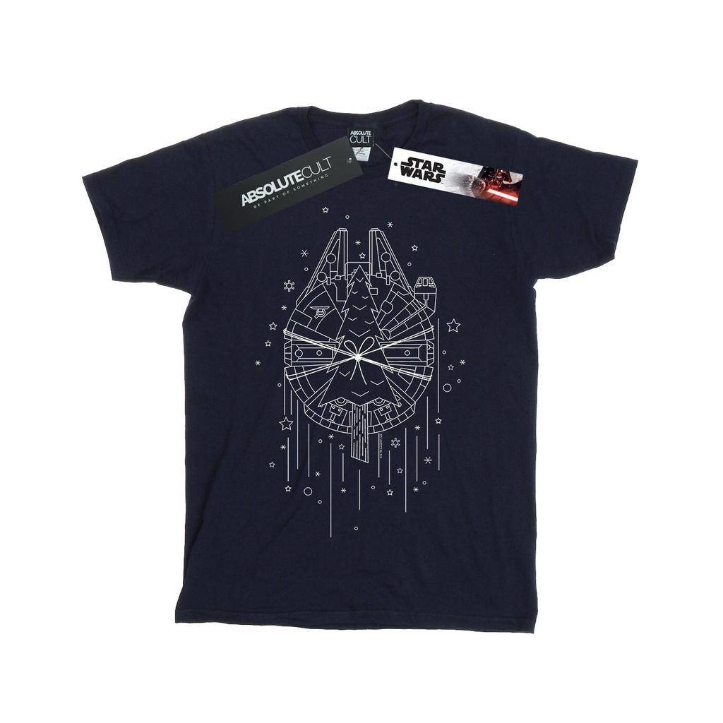 Star Wars Mens Millennium Falcon Christmas Tree Delivery T-Shirt
