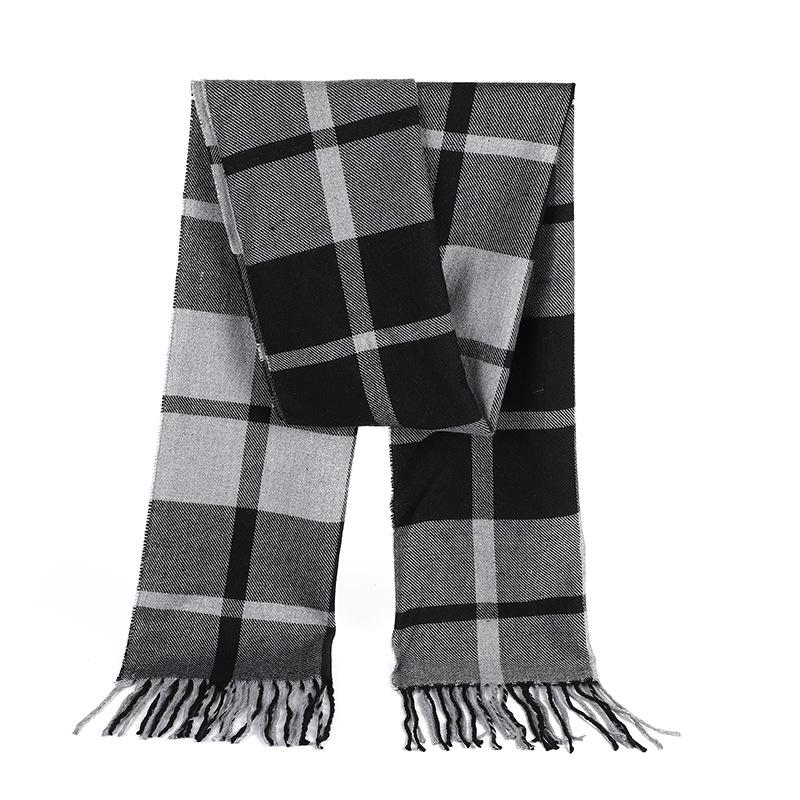 New Autumn And Winter Men'S Versatile Fashion Trend Tassel Scarf Shawl For Warmth Solid Color Thick Wool Good Quality High Cost-Effectiveness