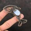 Голубой кружевной агатовый кулон, обернутый медной проволокой, кулон в форме рыбы, старинные медные украшения, кулон ручной работы, настоящие драгоценные камни, подарок жене