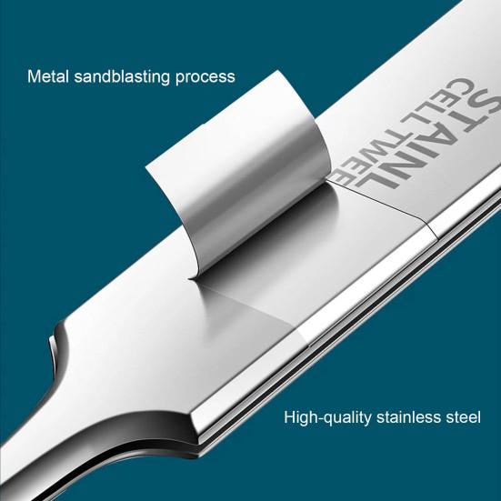 Очень тонкий Нет. 5 пинцетов из нержавеющей стали для удаления угрей и черных точек для ухода за кожей, экстрактор черных точек с 10-кратным увеличительным стеклом, щадящий инструмент для удаления угрей