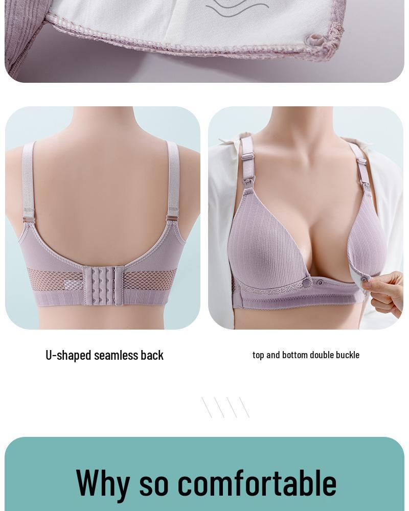 Бюстгальтер для беременных: Защита от провисания, Полная поддержка, Застежка спереди, Подкладка из чистого хлопка, Тонкий дизайн для беременности и кормления грудью.