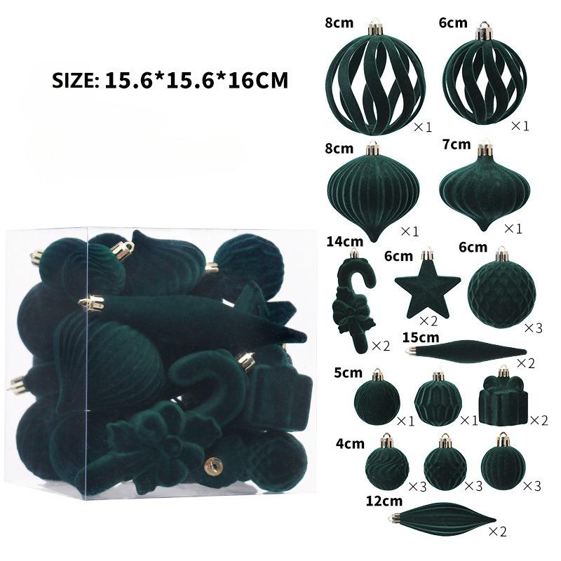 Набор бархатных рождественских шаров разных размеров 28 шт., Звездный скипетр, Круглый рождественский шар, Санта, Елка, DIY украшения, Новогодние рождественские подарки 2025