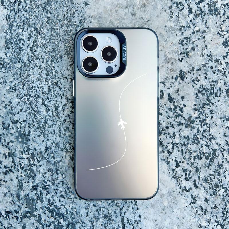 Чехол для телефона с изображением самолета и сердца для пары, для Apple iPhone 13 Mini 12 11 Pro Max 16 14 15 Pro Max Plus, противоударный, лазерный