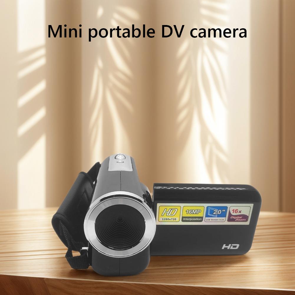 Цифровая видеокамера 16MP 720P с 2,0-дюймовым цветным TFT-экраном, портативная DV-видеокамера с 16-кратным цифровым зумом и встроенной светодиодной вспышкой для начинающих