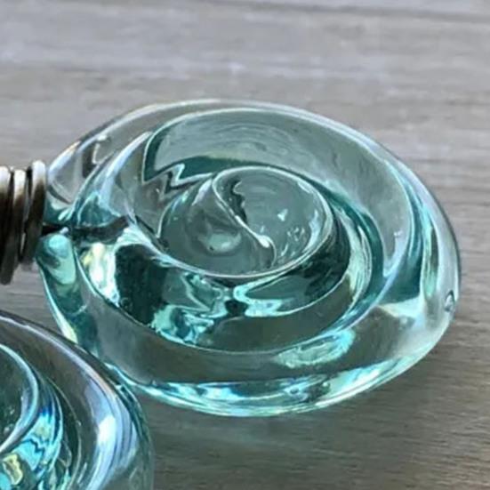 Yousheng Handmade Earrings with Spiral Design Retro Bronze Hooks Handmade Sustainable Earrings Charm Necklace Jewelry Gift