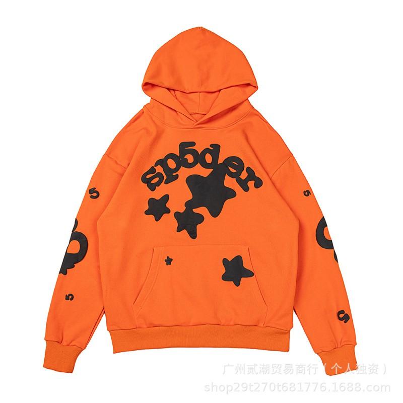 SP5DER 555555 Web Print Hoodie Unisex Casual Sweatshirt