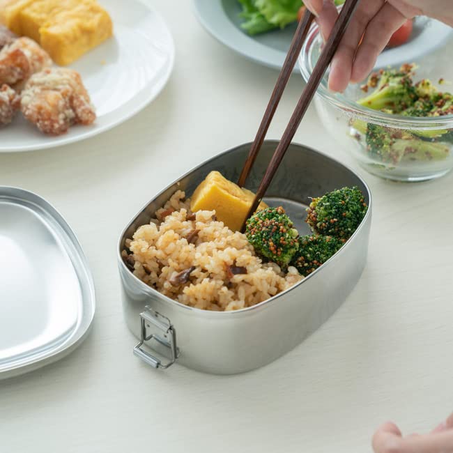 Aoyoshi ZEBRA Bento Stainless Dishwasher 061899 Box, 15cm, Steel, Approx. 620ml, Safe, Oval,