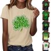 Женская повседневная футболка с принтом ко Дню Святого Патрика, круглый вырез, пуловер, короткий рукав, топ
