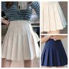 Leated Skirt Short Skirt  Spring And Autumn New Skirt A-line Skirt High Waist And Slim Black And White Short Skirt With Exposure Prevention