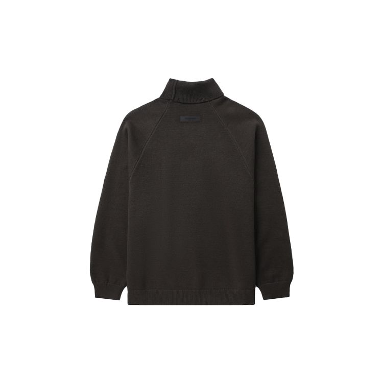 Fear of God Essentials SS23 Вязаный свитер-водолазка Однотонный Повседневный Американский Тяжелый свитер Мужской свитер Светло-черный FOG-SS23-416