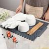 1pc Heat Resistant Silicone Dish Drying Mat, Large Foldable Drainer Pad for Kitchen Sink, Fast Dry Drying Rack