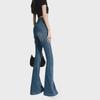 Women's High-Waisted Retro Flared Jeans, Slim Fit, Perfect for Autumn