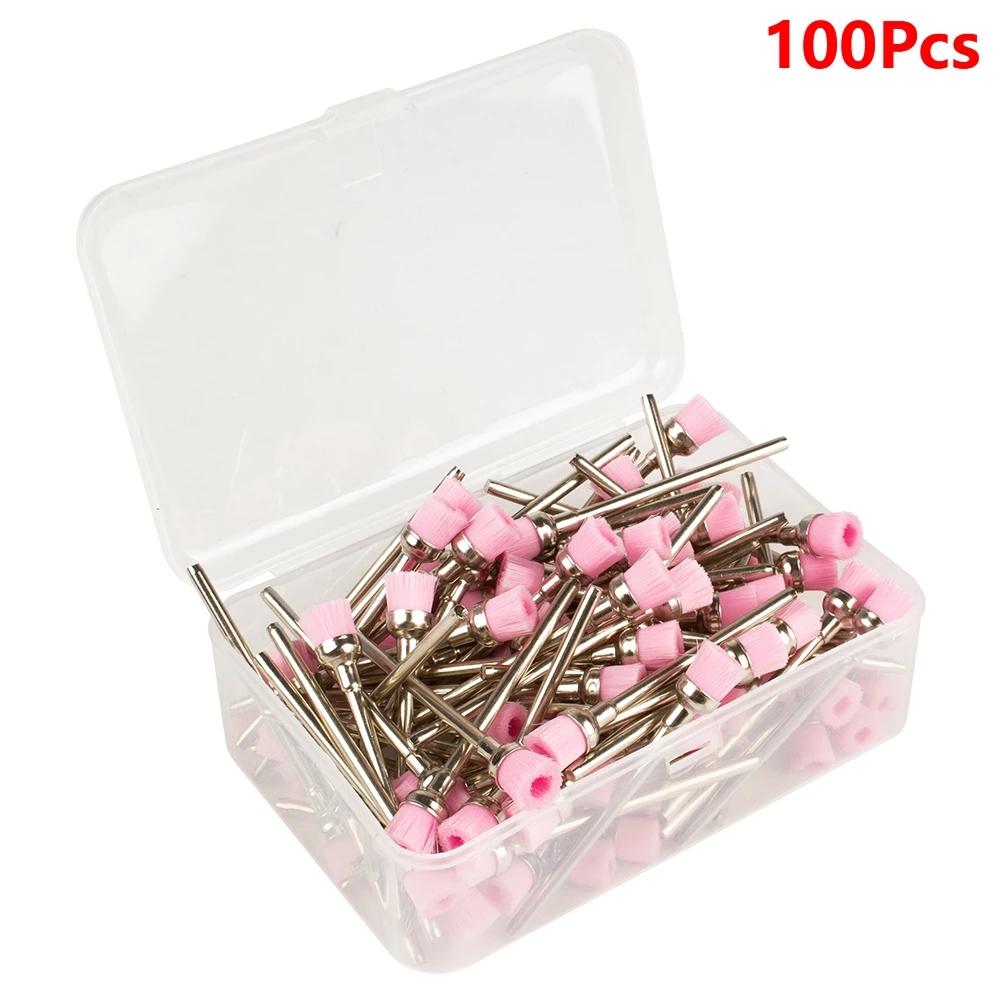 100 шт. 2,35 мм сверло для дизайна ногтей набор кистей для чистки сверла для ногтей щетка для чистки маникюрных машин аксессуары