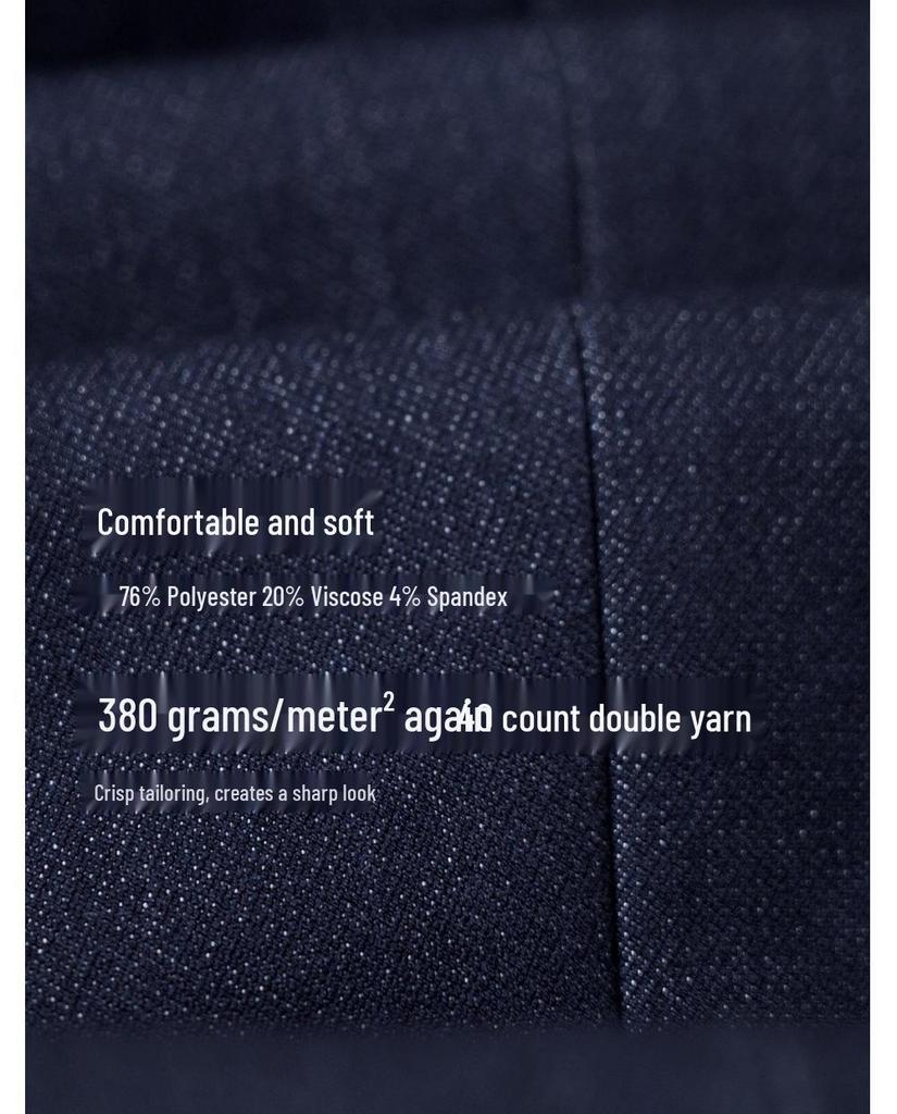 Мужская приталенная итальянская джинсовая куртка Ruishen - Классический воротник, Охотничья, Повседневная, Деловая верхняя одежда для осени/зимы