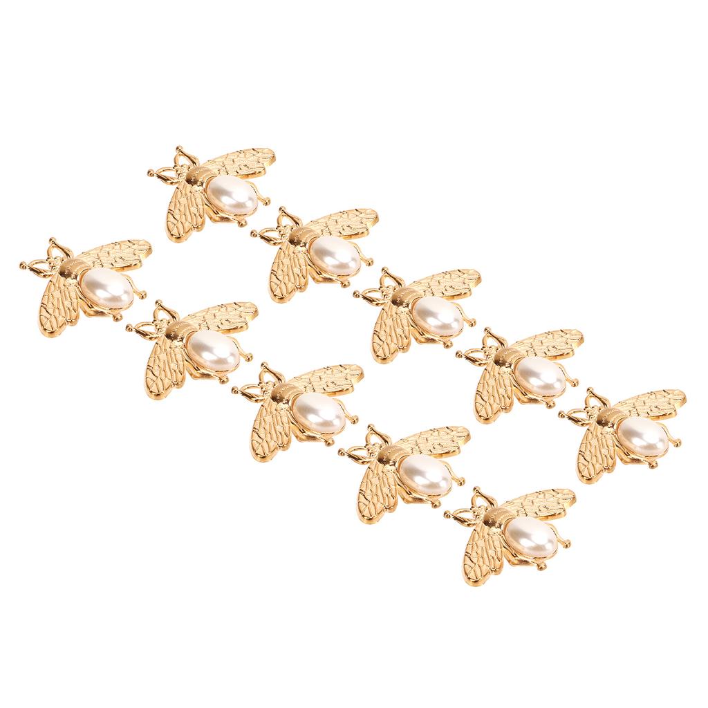 10 Pcs Bee Shape Clasp Turn Lock Light Gold Pearl Bee Shape Twist Lock Buckle For Purse Handbag