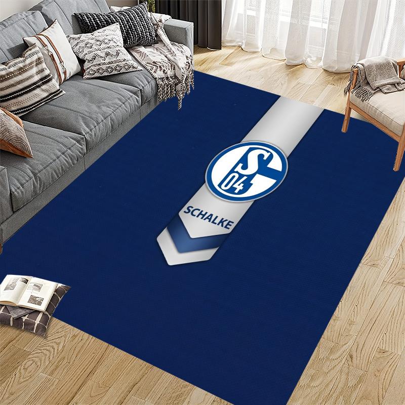 FC Schalke 04 Flannel Pattern Square Carpet,Area Rug,Carpet Rug for Living Room Bedroom Sofa Playroom Decor,Non-slip Floor Mat