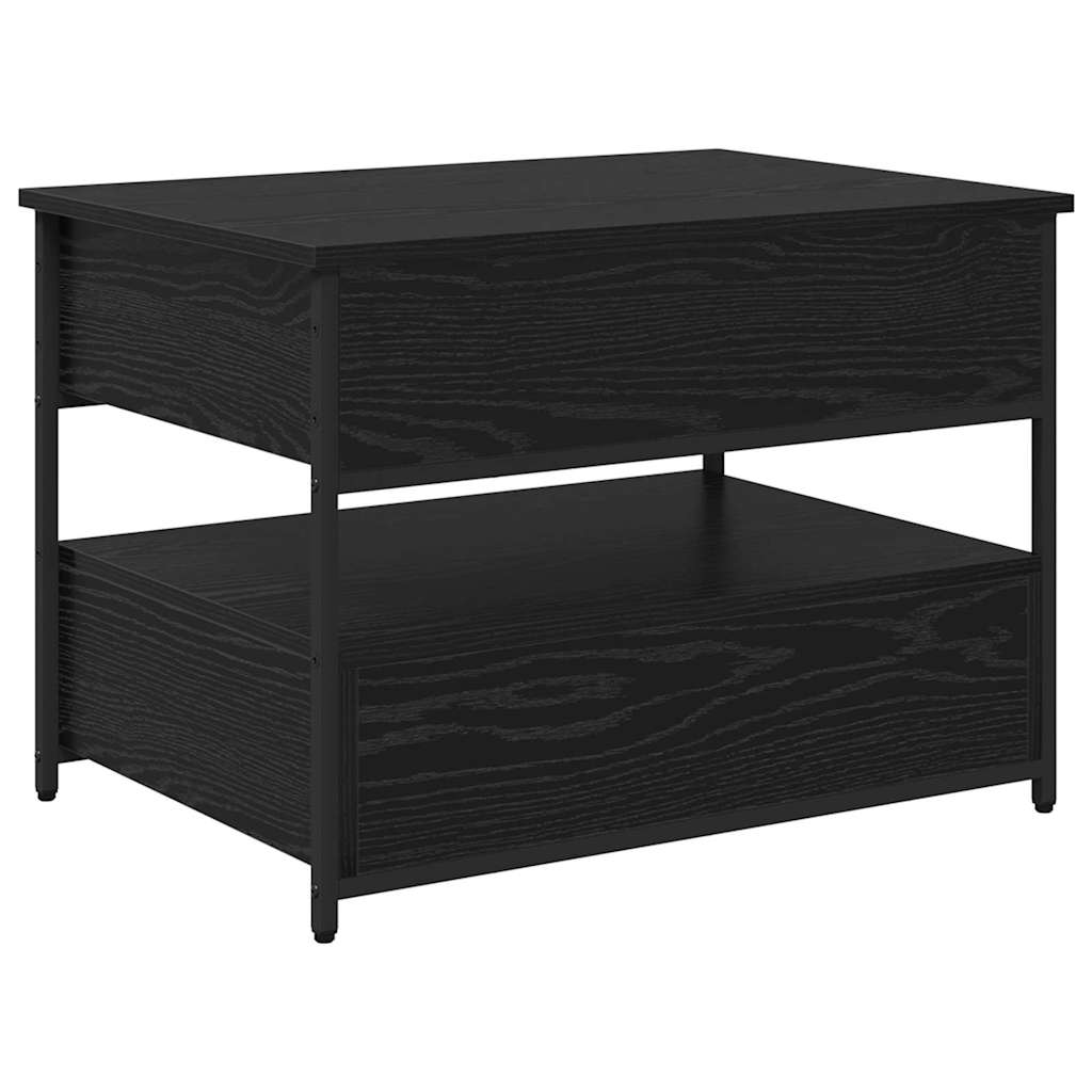 Coffee Table Black Oak Effect 70 x 50 x 54.5 cm Engineered Wood